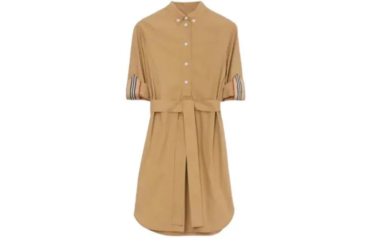 Burberry Женские шорты-платье с рукавами, цвет Camel