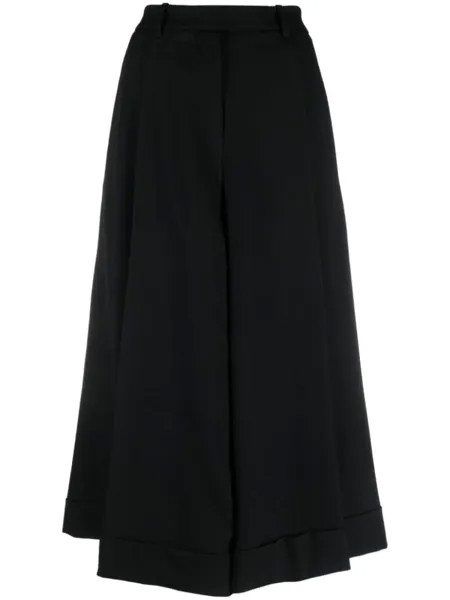 Rochas укороченные брюки из вирджинской шерсти, черный