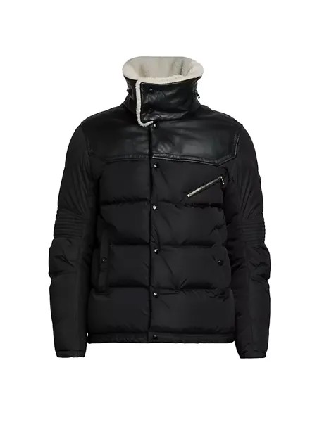 Moncler Мужская байкерская куртка с леопардовым принтом Moncler, черный