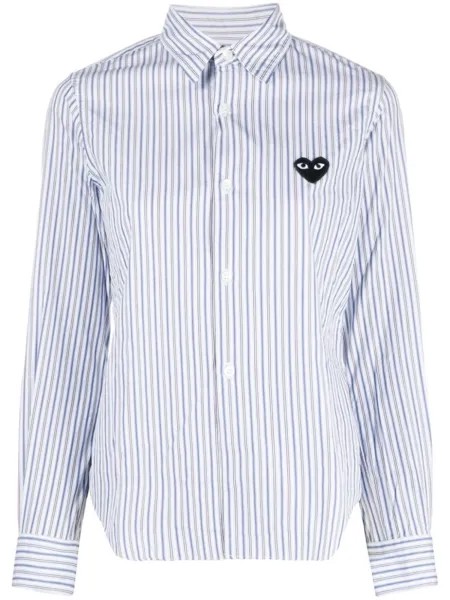 Comme Des Garçons Play полосатая рубашка с нашивкой, синий