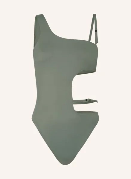 Купальник на одно плечо ck micro belt Calvin Klein, зеленый
