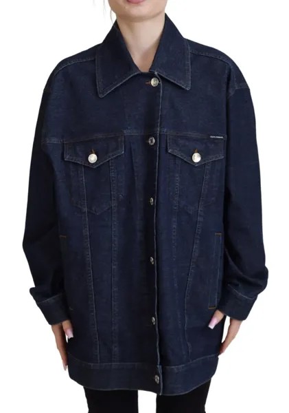 Куртка DOLCE - GABBANA Хлопковая синяя джинсовая куртка на пуговицах с воротником IT40/US6/S 1050usd