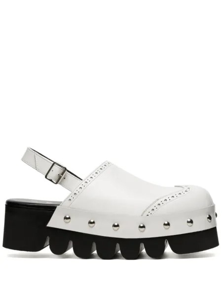 Comme des Garçons stud-embellished leather mules, белый
