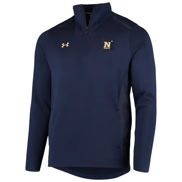 Мужская темно-синяя куртка Midshipmen 2021 Sideline Command с молнией до четверти Under Armour