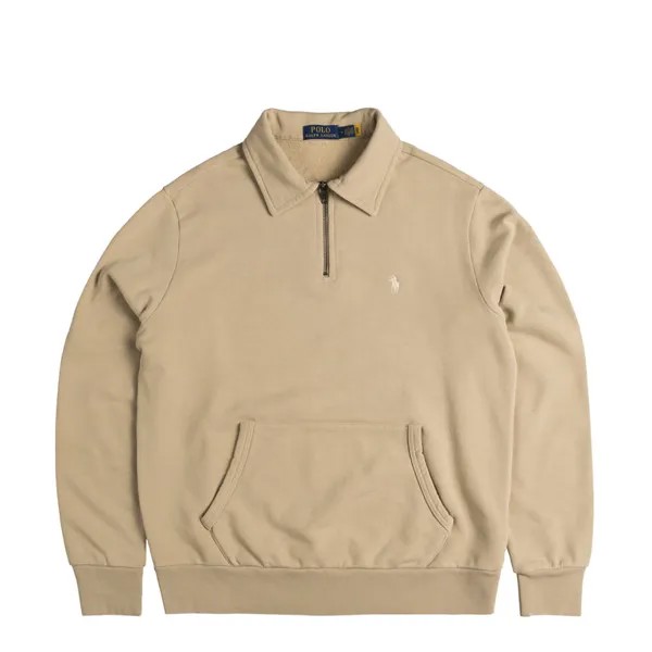 Свитер Loopback Fleece Quarter-Zip Sweatshirt Polo Ralph Lauren, бежевый