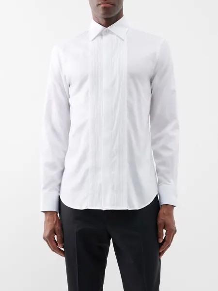 Рубашка под смокинг из хлопкового поплина с нагрудником спереди Paul Smith, белый