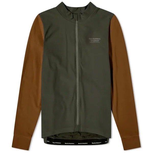 Лонгслив Pas Normal Studios Mechanism Thermal Long Sleeve Jersey, цвет Dark Olive & Army Brown