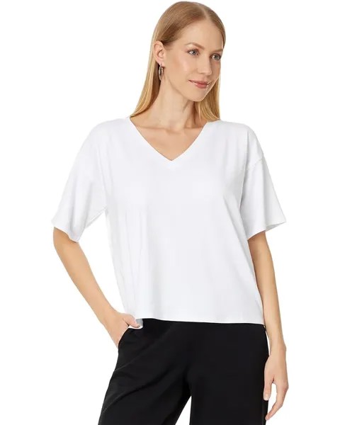 Футболка Eileen Fisher V Neck Boxy, белый
