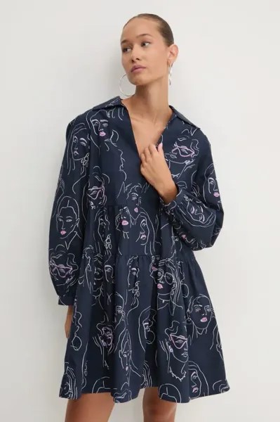 LOuiSVILLE платье из хлопка Desigual, темно-синий