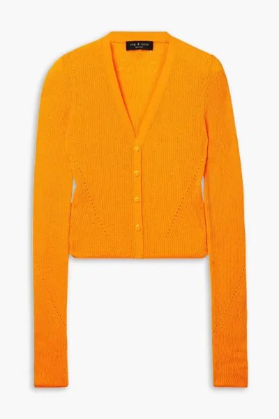 Кардиган Soleil в рубчик из смесового хлопка Rag & Bone, цвет Marigold