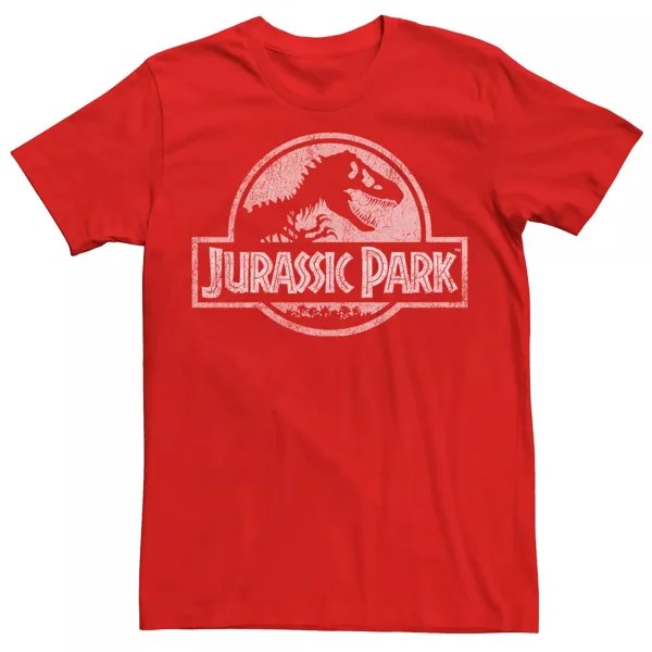 Мужская футболка с логотипом персикового цвета «Парк Юрского периода» Licensed Character, красный