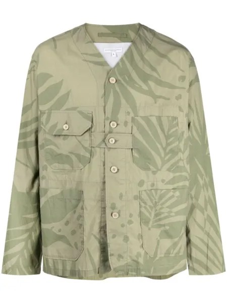 Engineered Garments куртка-рубашка с принтом, зеленый