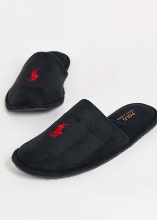 Черные слиперы без застежки Polo Ralph Lauren Sunday Scuff II-Черный цвет