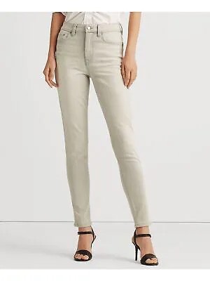 RALPH LAUREN Женские серые эластичные джинсы скинни с высокой талией и вставками для похудения 16