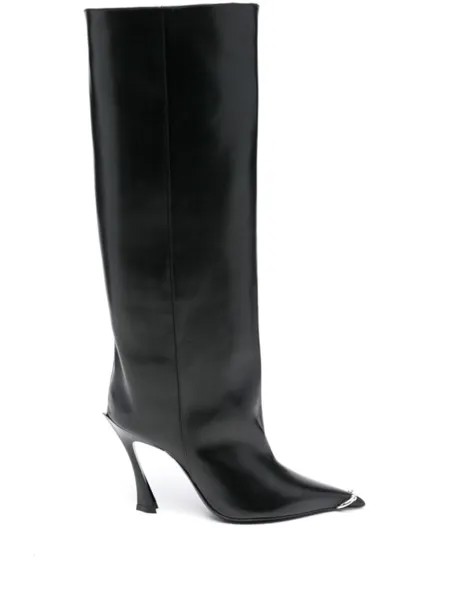 Mugler сапоги с металлическим декором, черный