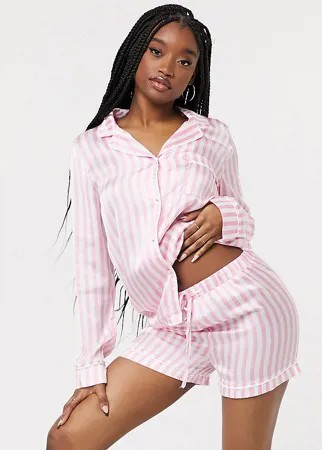 Розовая пижама в полоску Missguided-Розовый цвет