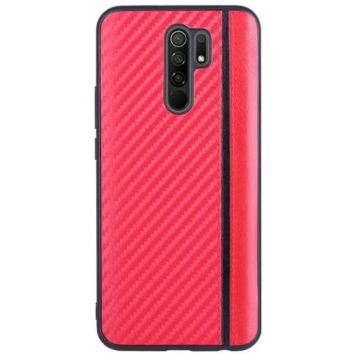 Чехол накладка G-Case Carbon для Xiaomi Redmi 9, красная