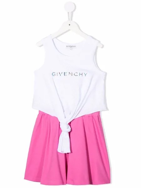 Givenchy Kids многослойное платье с логотипом