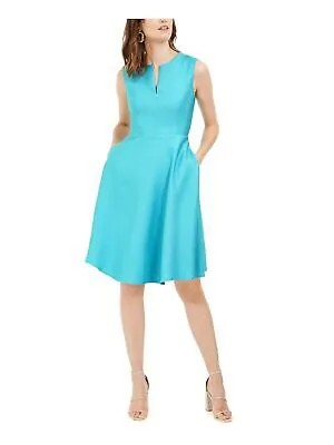 NATORI Womens Aqua без рукавов с V-образным вырезом выше колена, вечернее облегающее платье + расклешенное платье 14
