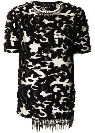 LANVIN Pre-Owned топ с кристаллами и бахромой