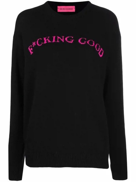 IRENEISGOOD intarsia-knit slogan jumper