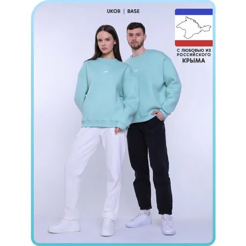 Свитшот УКОР CRIMEAN BRAND, размер L, бирюзовый, голубой