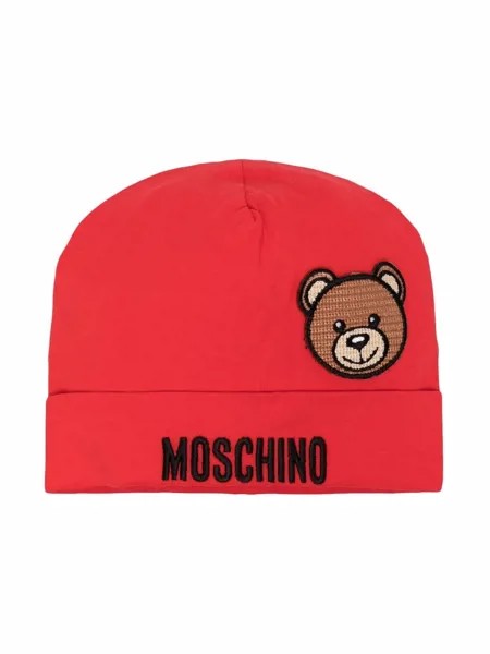 Moschino Kids шапка бини с нашивкой Teddy Bear