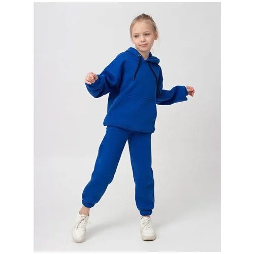 Комплект одежды , толстовка и брюки, спортивный стиль, размер 134, синий