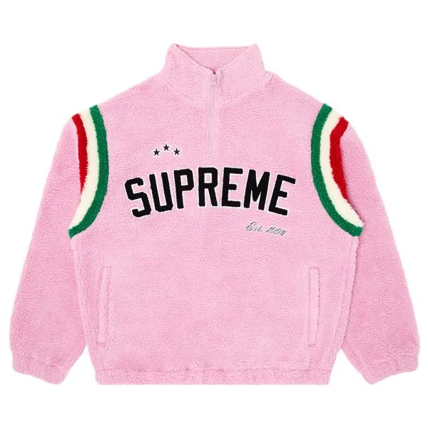 Флисовый пуловер Supreme Arc с полумолнией, цвет Розовый