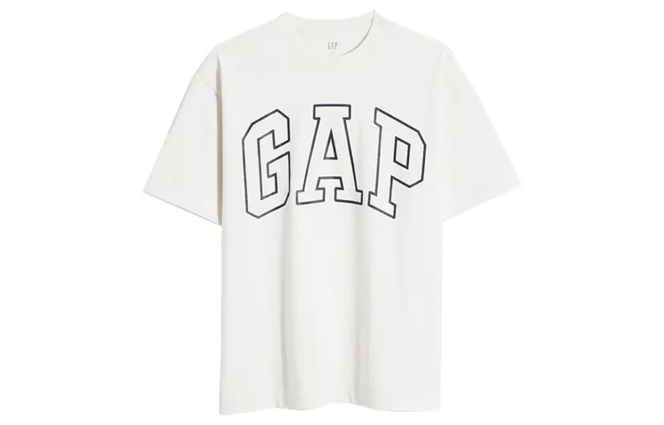 Футболка унисекс серая/белая Gap, серый