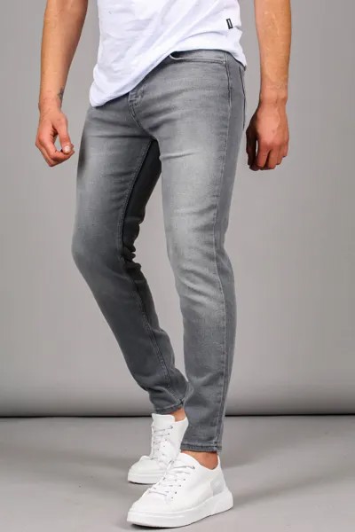 Серые мужские джинсы Skinny Fit из лайкры 6323 Madmext, серый