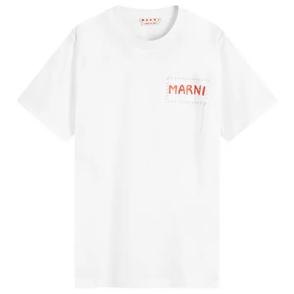 Футболка Marni Stitch Logo T-Shirt, цвет Lily White