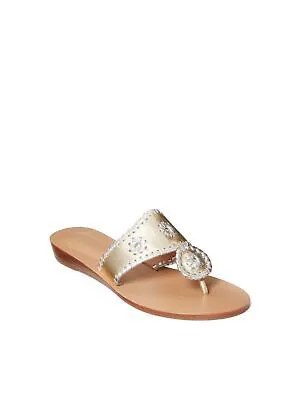 JACK ROGERS Женские золотые сандалии на танкетке WhipBoating Jacks Slip On Thong 9.5