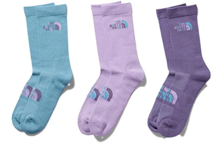 Носки до колена унисекс THE NORTH FACE, цвет 3 double packs (Aurora Blue + Twilight + Sunrise Pansy)