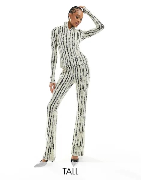 Брюки Vero Moda Tall Textured Flared, мультиколор