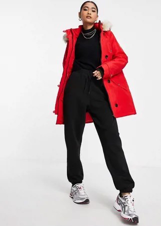 Красная парка с подкладкой из искусственного меха на капюшоне Vero Moda-Красный