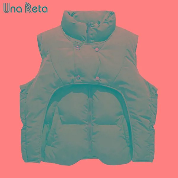Куртка Una Reta Мужская зимняя, повседневное плотное хлопковое пальто, жилет, мужская одежда в стиле хип-хоп, однотонные куртки без рукавов, пар...