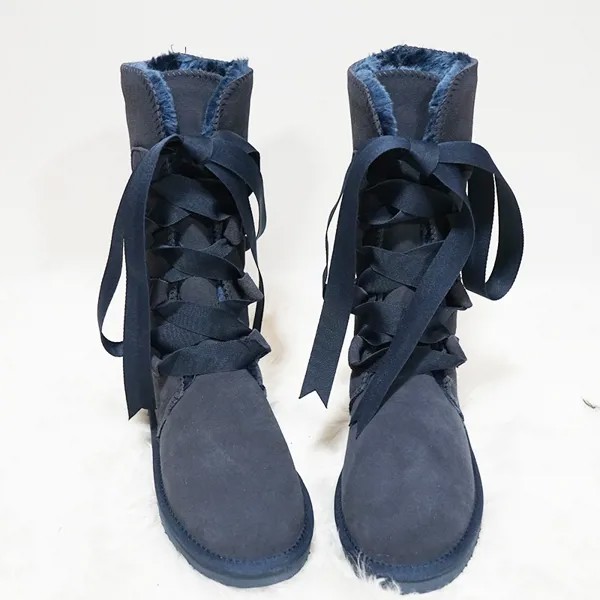 Женские ботинки из натуральной кожи, на шнуровке, теплые высокие зимние сапоги, размеры 34-44, 2022
