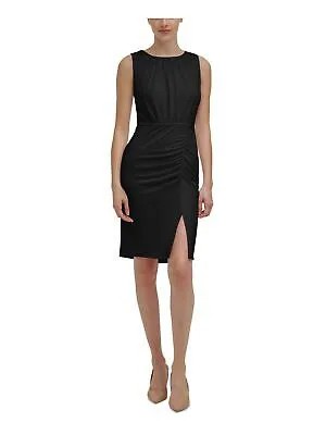 CALVIN KLEIN Женское черное платье-накидка с рукавами выше колена с завышенной талией 10