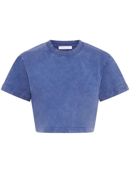 Укороченная футболка с тисненым логотипом Dion Lee, синий