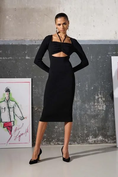 Платье Карла Лагерфельда KL x The Ultimate икона Karl Lagerfeld, черный