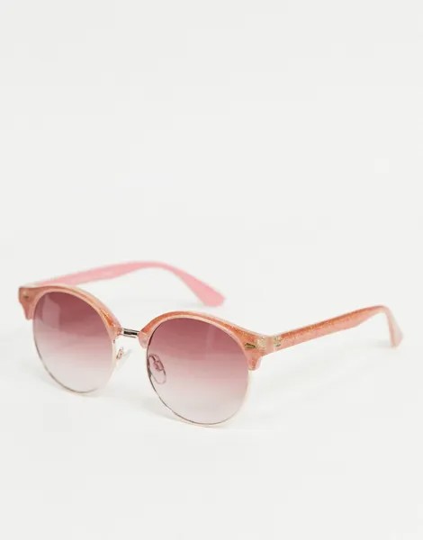 Круглые солнцезащитные очки с розовыми блестками AJ Morgan-Розовый цвет
