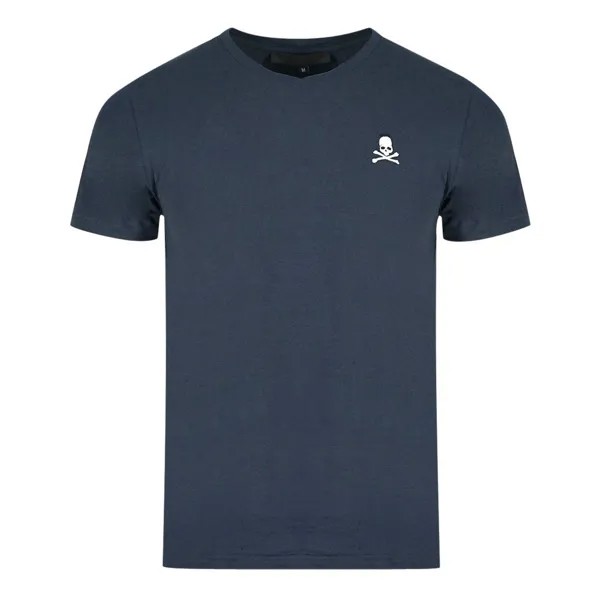 Темно-синяя футболка с логотипом Skull And Crossbones Underwear и V-образным вырезом Philipp Plein, синий