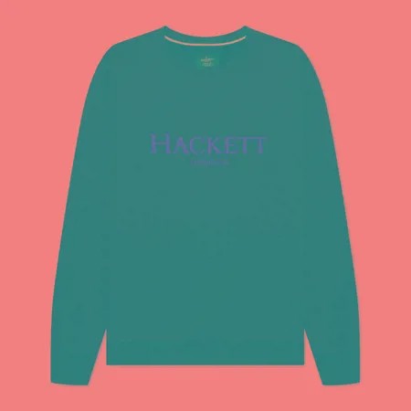 Мужская толстовка Hackett London Logo Crew Neck, цвет зелёный, размер XXL