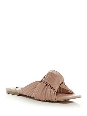 STEVE MADDEN Женские коричневые шлепанцы с рюшами Mentor Square Toe Slip On Slide 6,5 M