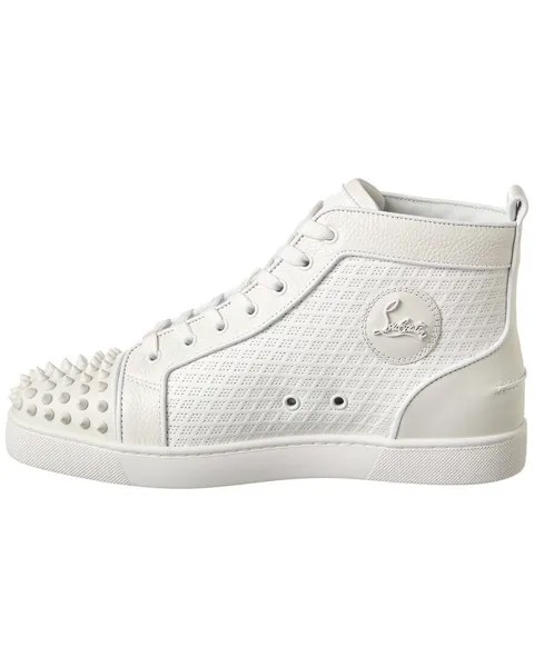 Christian Louboutin Lou Spikes Orlato Кожаные кроссовки, белый