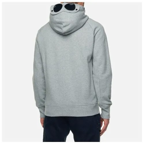 Мужская толстовка C.P. Company Goggle Hoodie Diagonal Raised Fleece серый, Размер XXL
