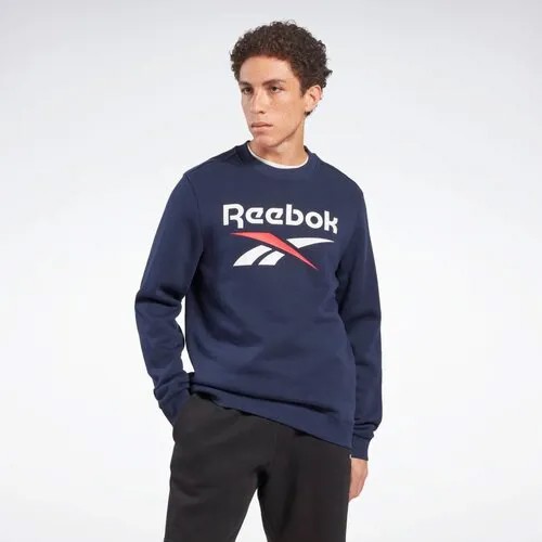 Свитшот Reebok Identity Fleece Stacked Logo Crew Sweatshirt, размер XL, , vector navy