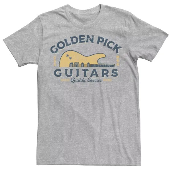 Мужская футболка с логотипом США Golden Pick Guitars ручной работы Licensed Character