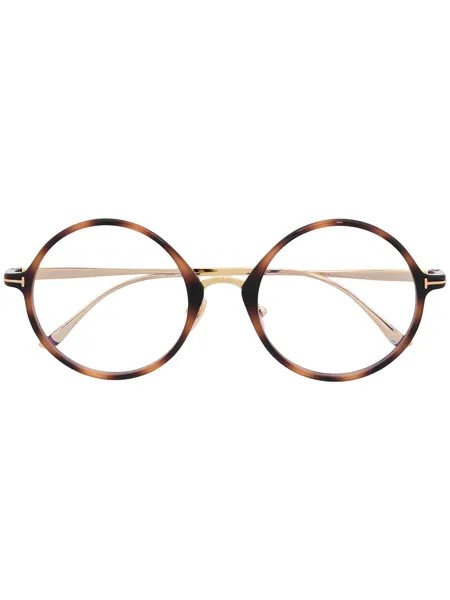 TOM FORD Eyewear очки в круглой оправе черепаховой расцветки